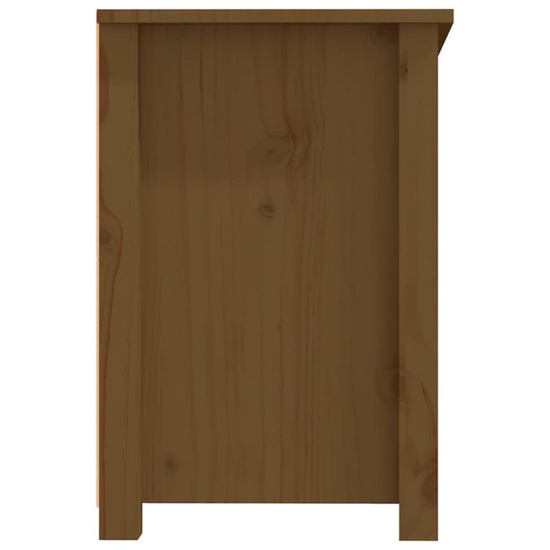 vidaXL TV skrinka medovo-hnedá 114x35x52 cm masívna borovica