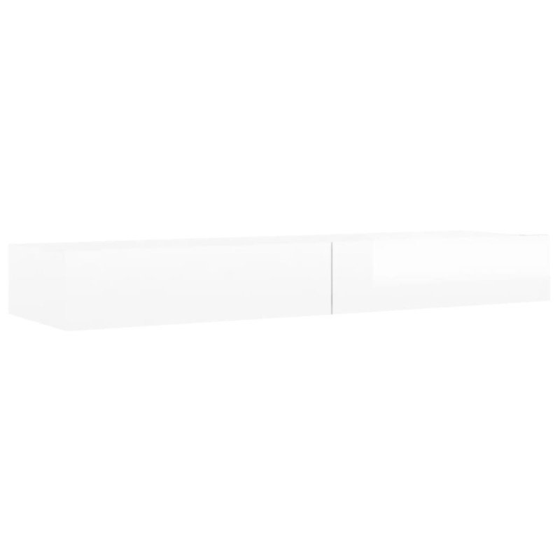 vidaXL TV skrinka s LED svetlami lesklá biela 120x35x15,5 cm