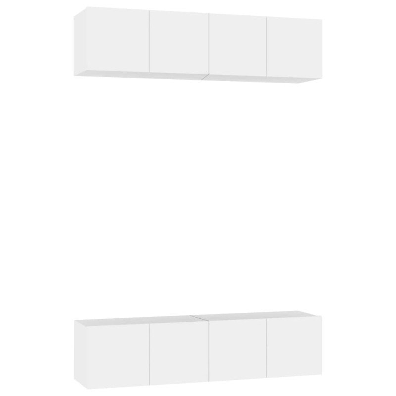vidaXL TV skrinky 4 ks biele 60x30x30 cm drevotrieska