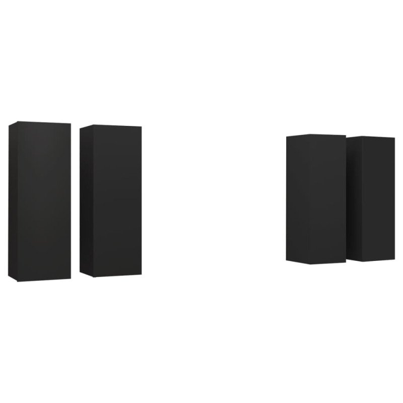 vidaXL TV skrinky 4 ks čierne 30,5x30x90 cm drevotrieska 