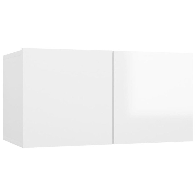 vidaXL TV skrinky 4 ks lesklé biele 60x30x30 cm drevotrieska 