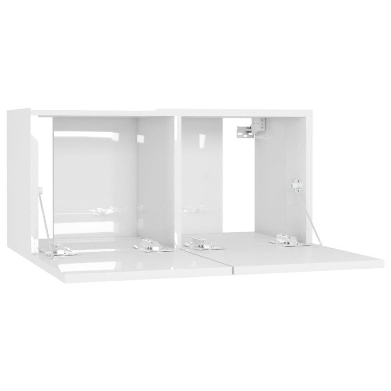 vidaXL TV skrinky 4 ks lesklé biele 60x30x30 cm drevotrieska 