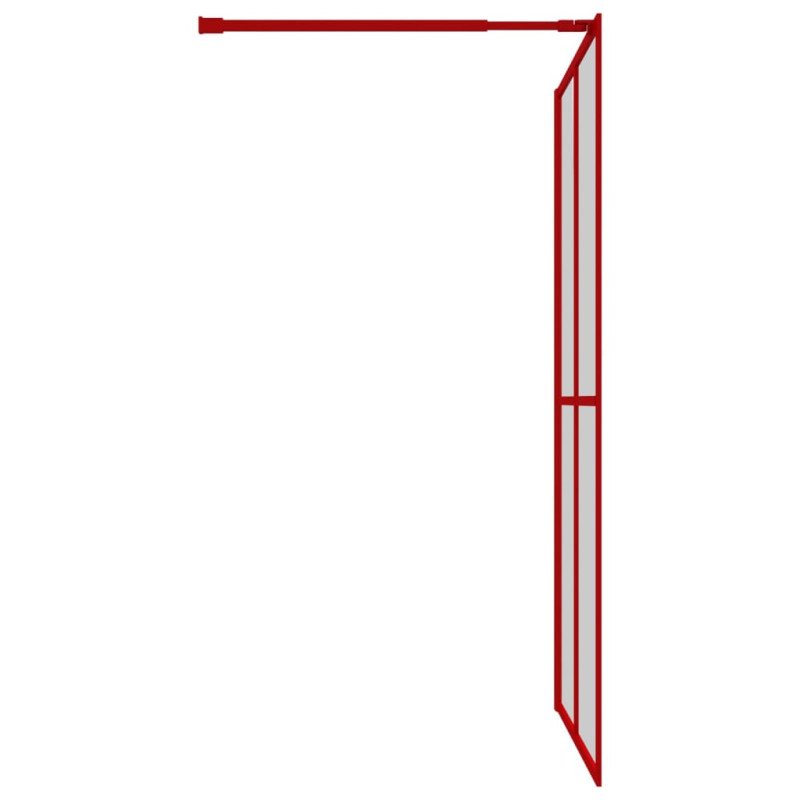 vidaXL Sprchová zástena s priehľadným ESG sklom, červená 140x195 cm