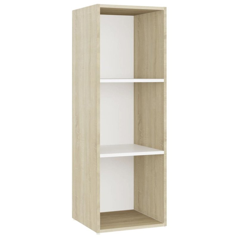 vidaXL TV skrinky 2 ks biele a dub sonoma 107x35x37 cm drevotrieska