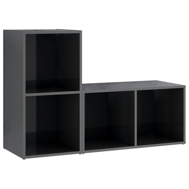 vidaXL TV skrinky 2 ks lesklé sivé 72x35x36,5 cm drevotrieska