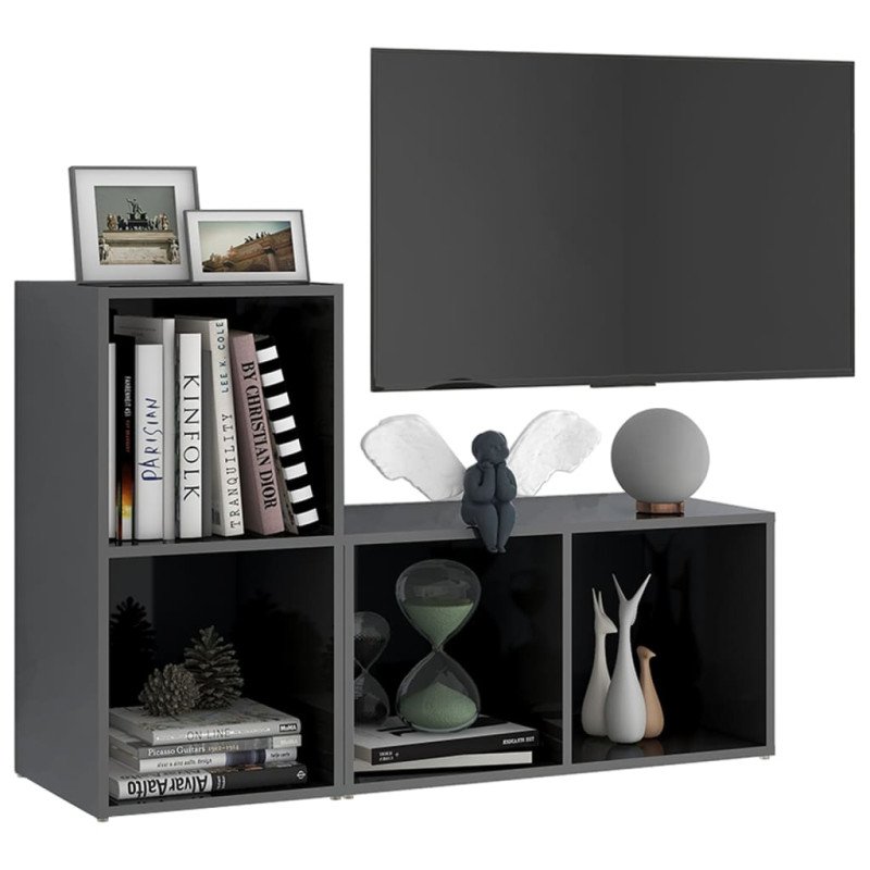 vidaXL TV skrinky 2 ks lesklé sivé 72x35x36,5 cm drevotrieska