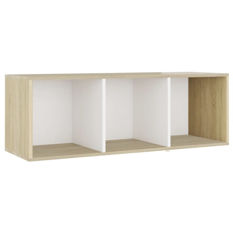 vidaXL TV skrinky 3 ks biele a dub sonoma 107x35x37 cm drevotrieska
