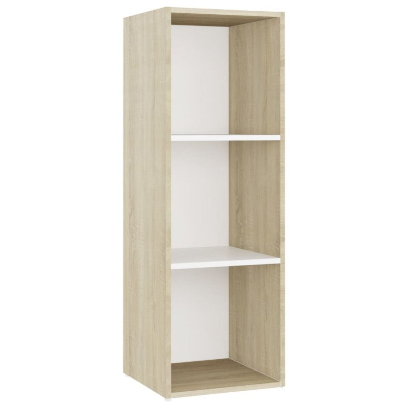 vidaXL TV skrinky 3 ks biele a dub sonoma 107x35x37 cm drevotrieska