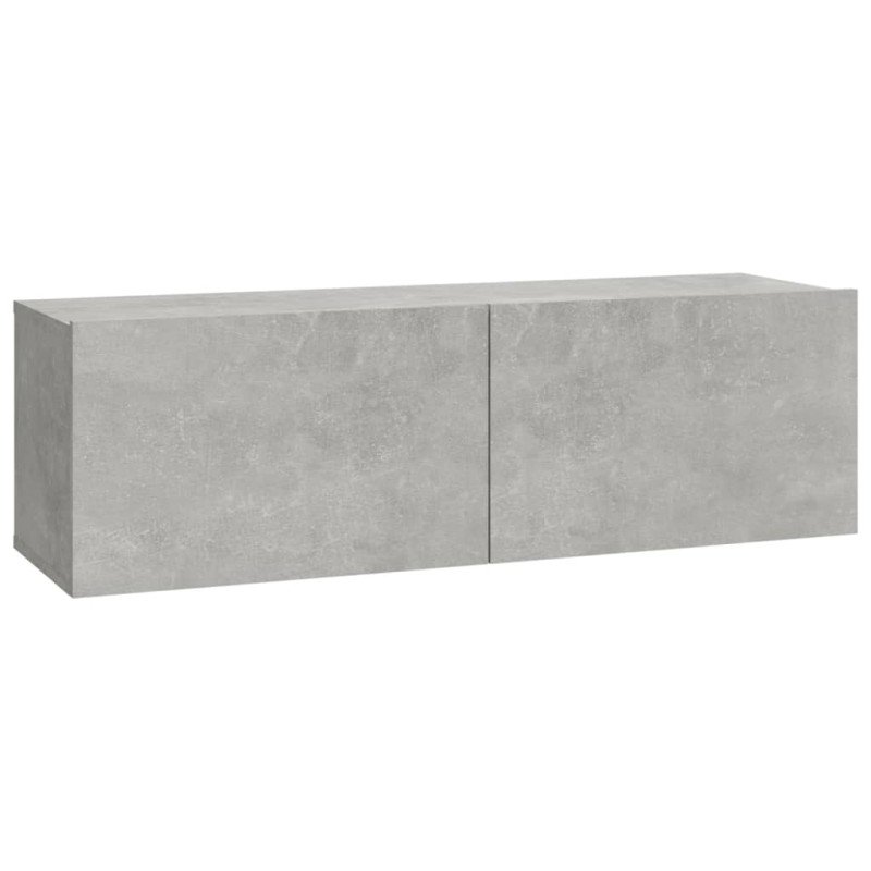 vidaXL Nástenné TV skrinky 4 ks betónové sivé 100x30x30 cm