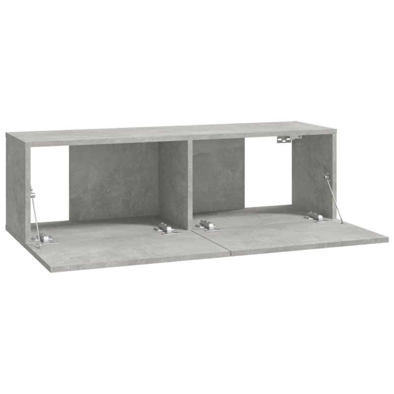 vidaXL Nástenné TV skrinky 4 ks betónové sivé 100x30x30 cm