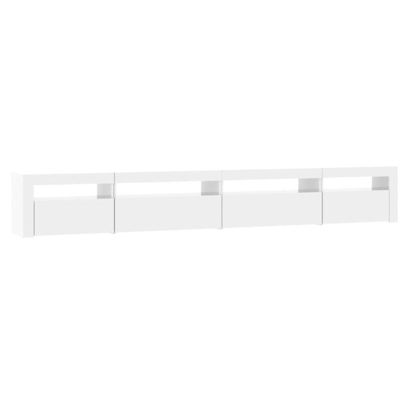vidaXL TV skrinka s LED svetlami lesklá biela 270x35x40 cm