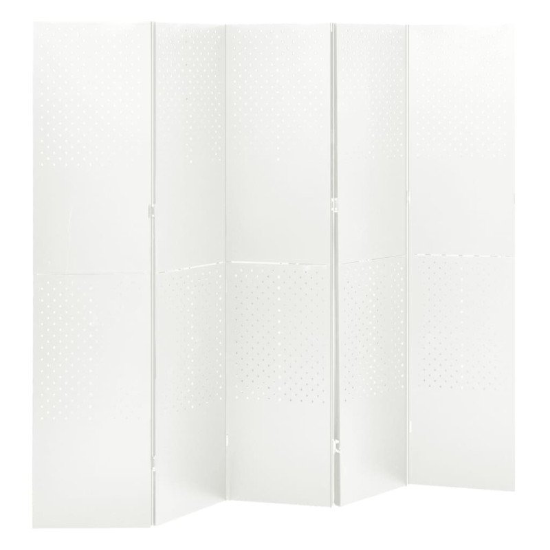 vidaXL 5-panelové paravány 2 ks biele 200x180 cm oceľ