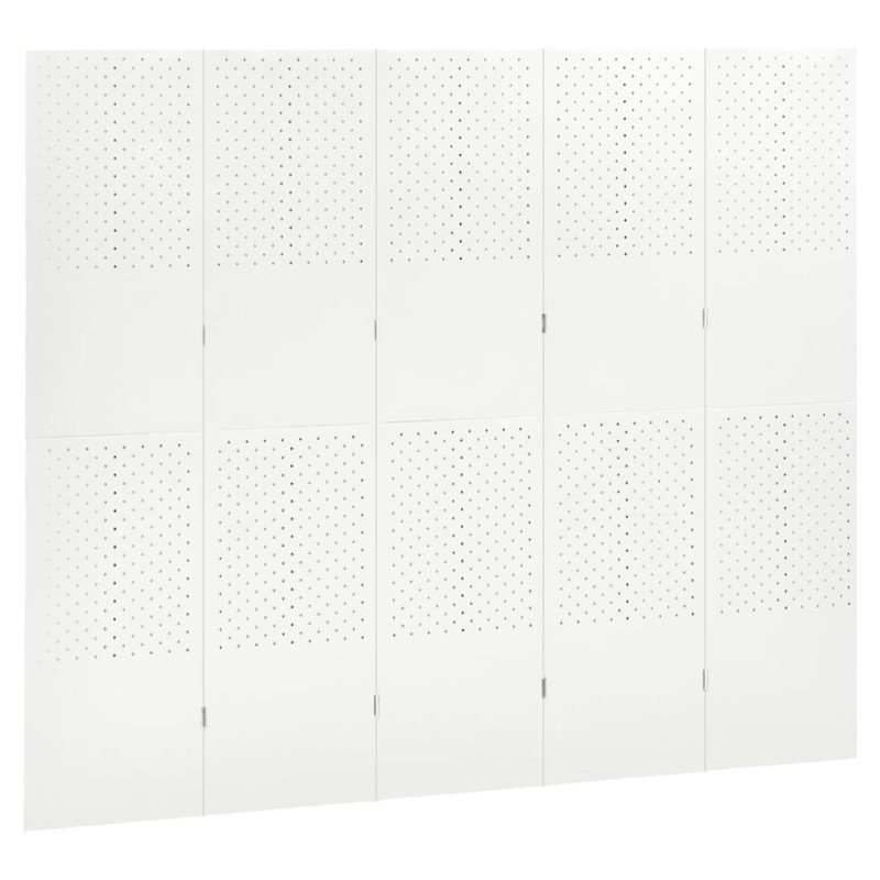 vidaXL 5-panelové paravány 2 ks biele 200x180 cm oceľ