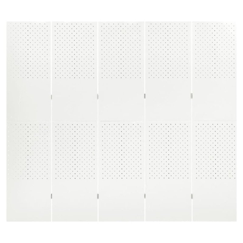 vidaXL 5-panelové paravány 2 ks biele 200x180 cm oceľ
