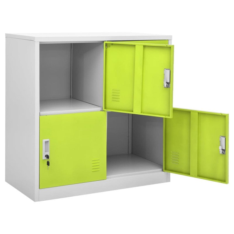 vidaXL Uzamykacie skrinky 5 ks bledosivé a zelené 90x45x92,5 cm oceľové