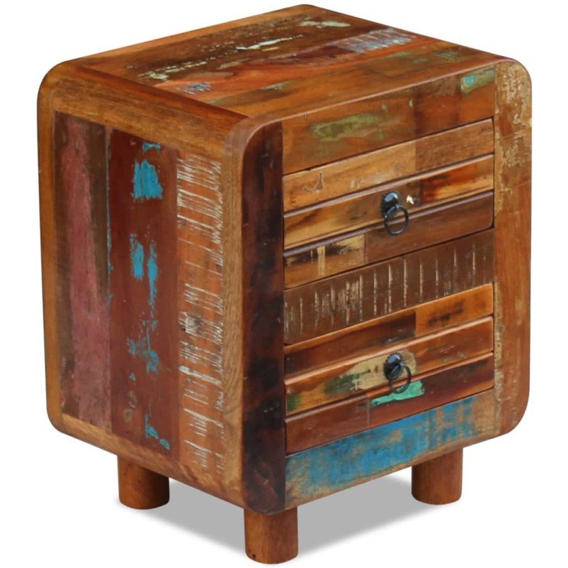 vidaXL Nočný stolík, recyklovaný masív 43x33x51 cm