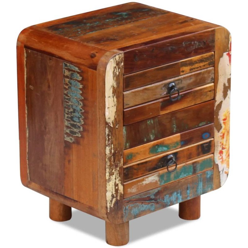 vidaXL Nočný stolík, recyklovaný masív 43x33x51 cm