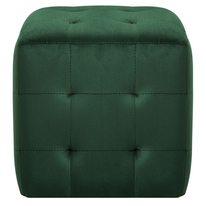 vidaXL Nočné stolíky 2 ks zelené 30x30x30 cm zamatová látka
