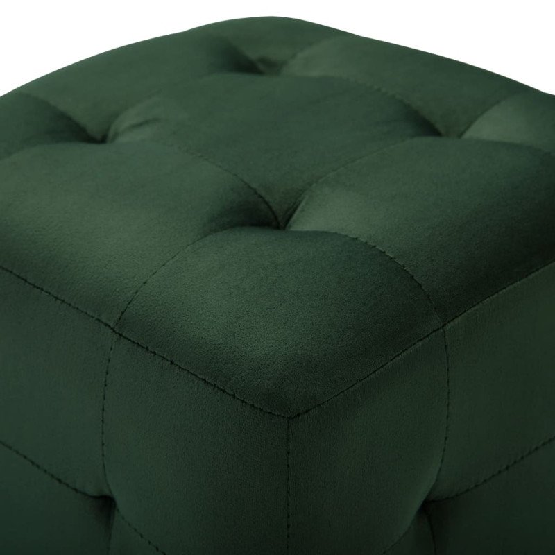 vidaXL Nočné stolíky 2 ks zelené 30x30x30 cm zamatová látka