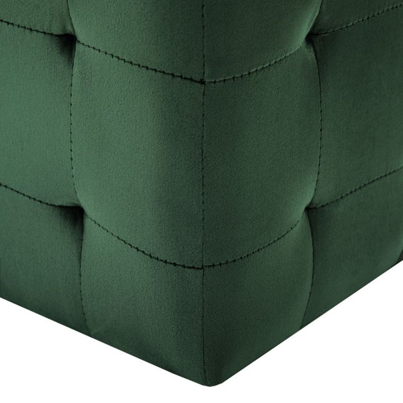 vidaXL Nočné stolíky 2 ks zelené 30x30x30 cm zamatová látka