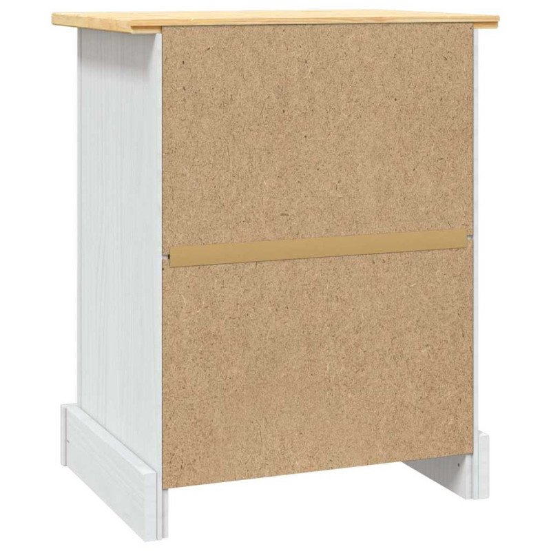 vidaXL Nočný stolík biely 53x39x66 cm mexická borovica Corona Range