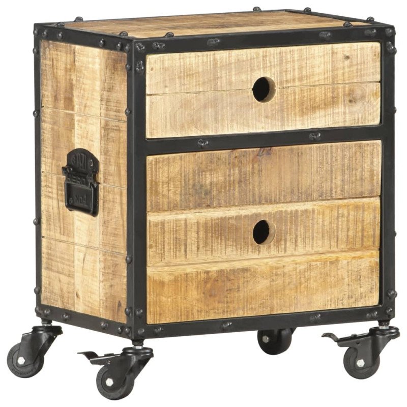 vidaXL Nočný stolík 40x30x50 cm surové masívne mangovníkové drevo