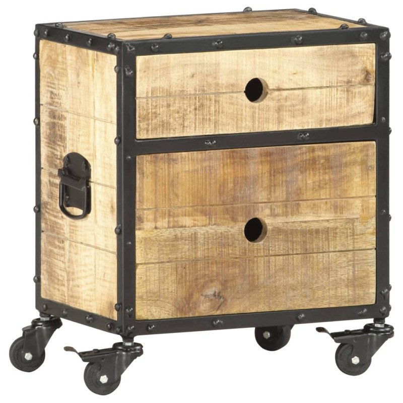 vidaXL Nočný stolík 40x30x50 cm surové masívne mangovníkové drevo