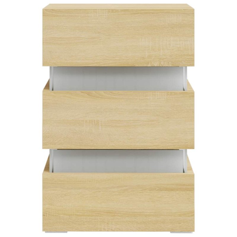 vidaXL Nočný stolík s LED, dub sonoma 45x35x67 cm, kompozitné drevo