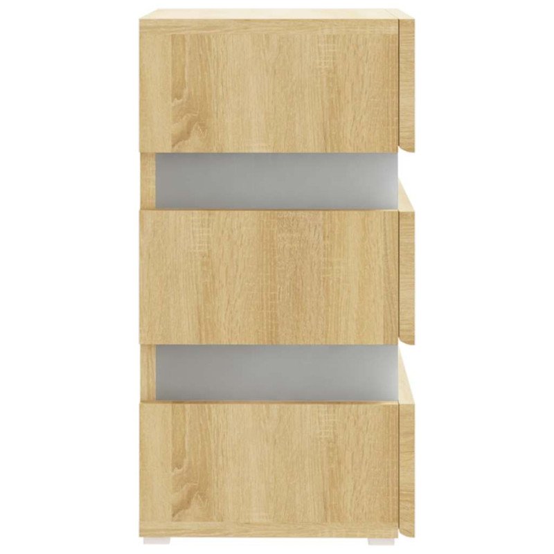 vidaXL Nočný stolík s LED, dub sonoma 45x35x67 cm, kompozitné drevo