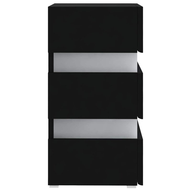 vidaXL Nočný stolík s LED, čierny 45x35x67 cm, kompozitné drevo