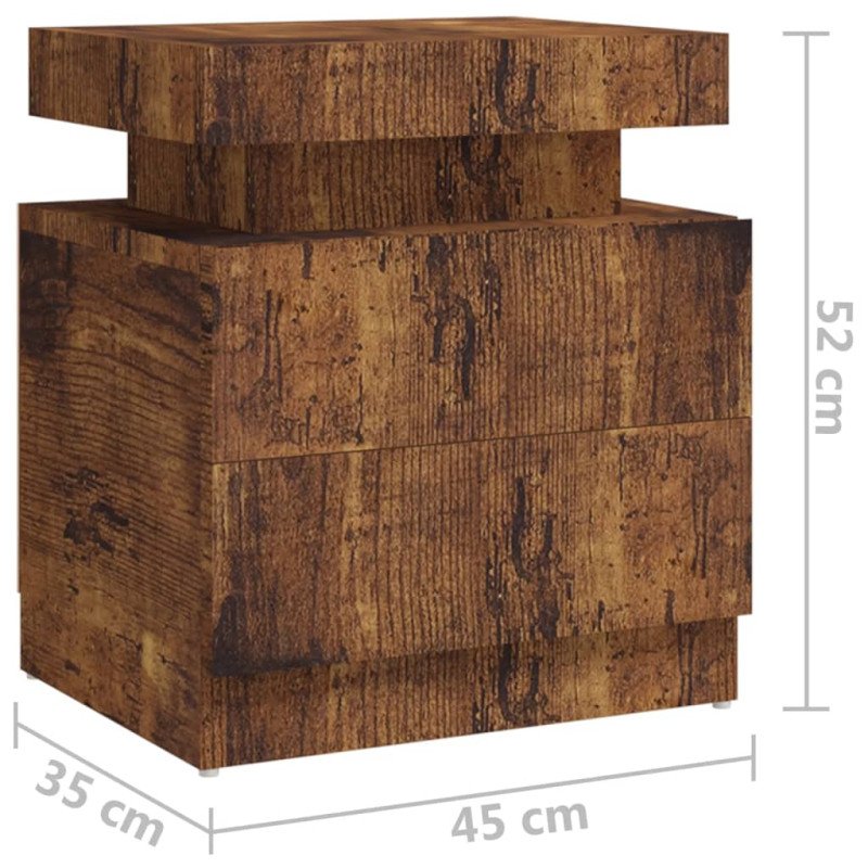 vidaXL Nočný stolík údený dub 45x35x52 cm drevotrieska