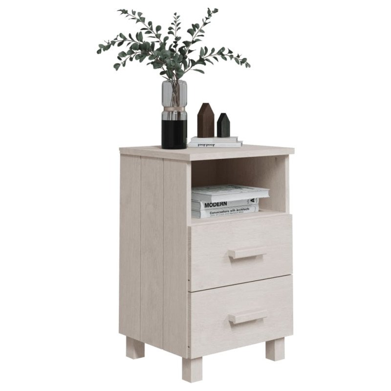 vidaXL Nočné stolíky HAMAR 2 ks, biele 40x35x62 cm, masív