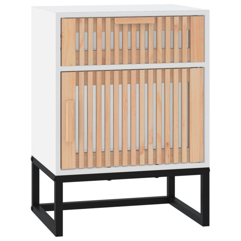 vidaXL Nočné stolíky 2 ks biele 40x30x55,5cm kompozitné drevo a železo