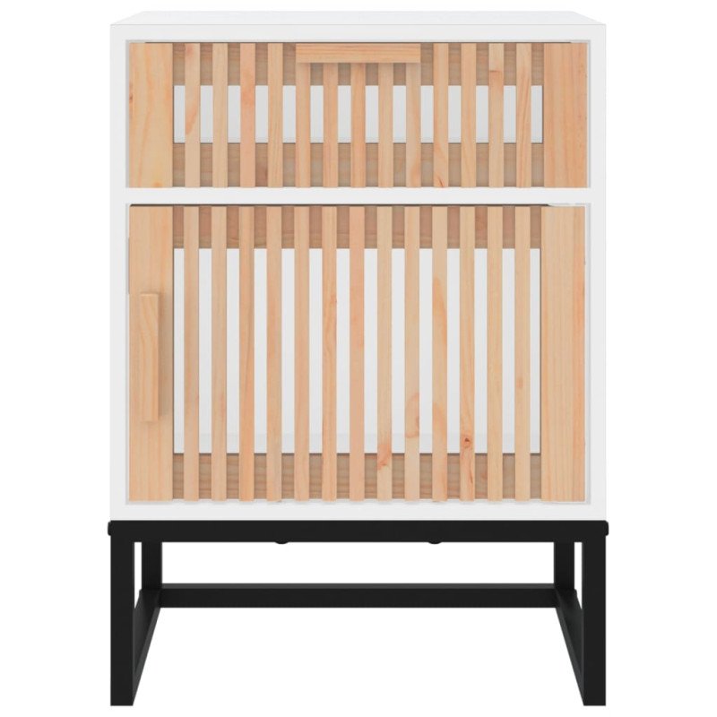 vidaXL Nočné stolíky 2 ks biele 40x30x55,5cm kompozitné drevo a železo