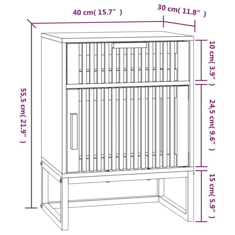 vidaXL Nočné stolíky 2 ks biele 40x30x55,5cm kompozitné drevo a železo