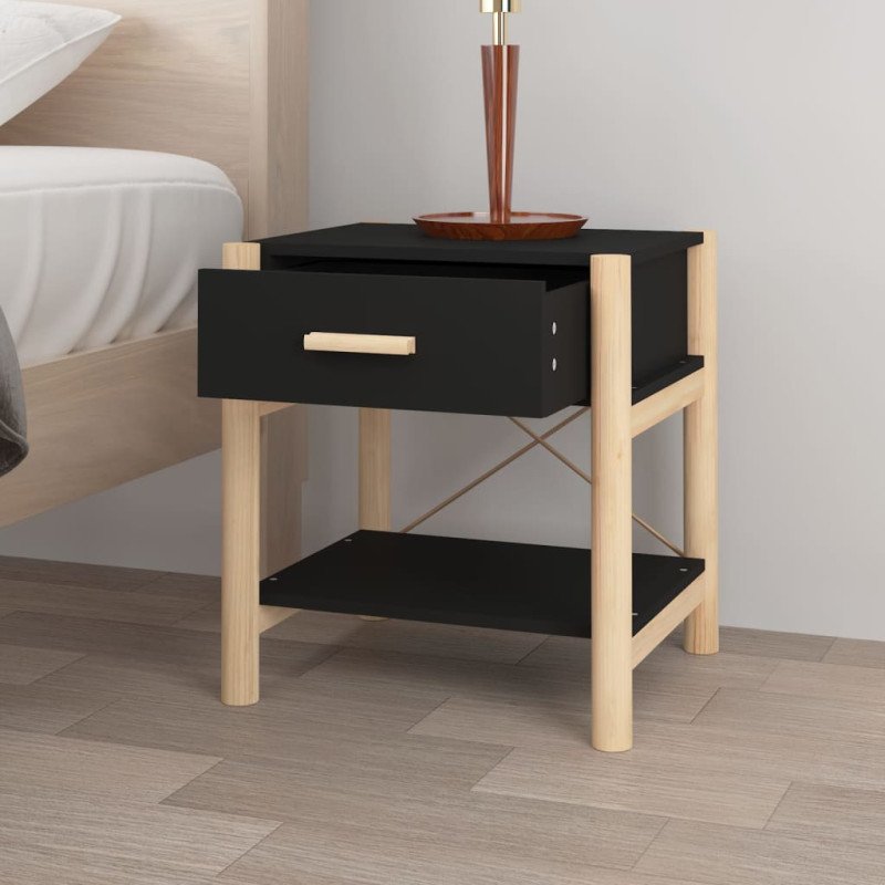 vidaXL Nočné stolíky 2 ks čierne 42x38x45 cm spracované drevo