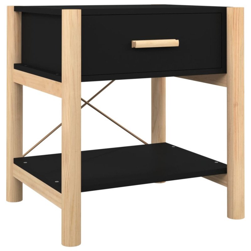 vidaXL Nočné stolíky 2 ks čierne 42x38x45 cm spracované drevo