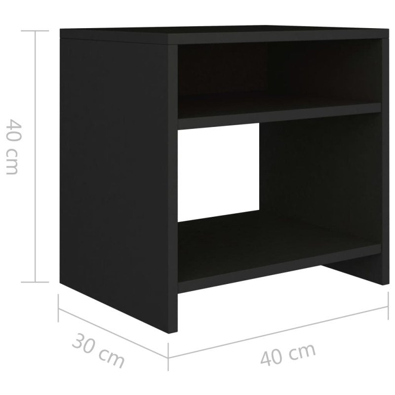 vidaXL Nočné stolíky 2 ks čierne 40x30x40 cm drevotrieska 