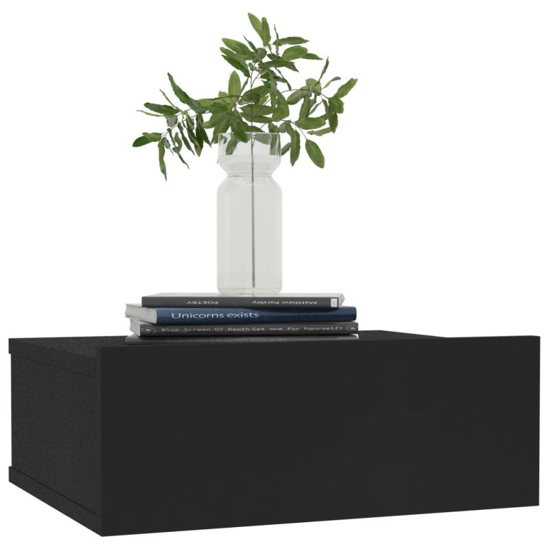 vidaXL Nástenné nočné stolíky 2ks, čierne 40x30x15cm, kompozitné drevo