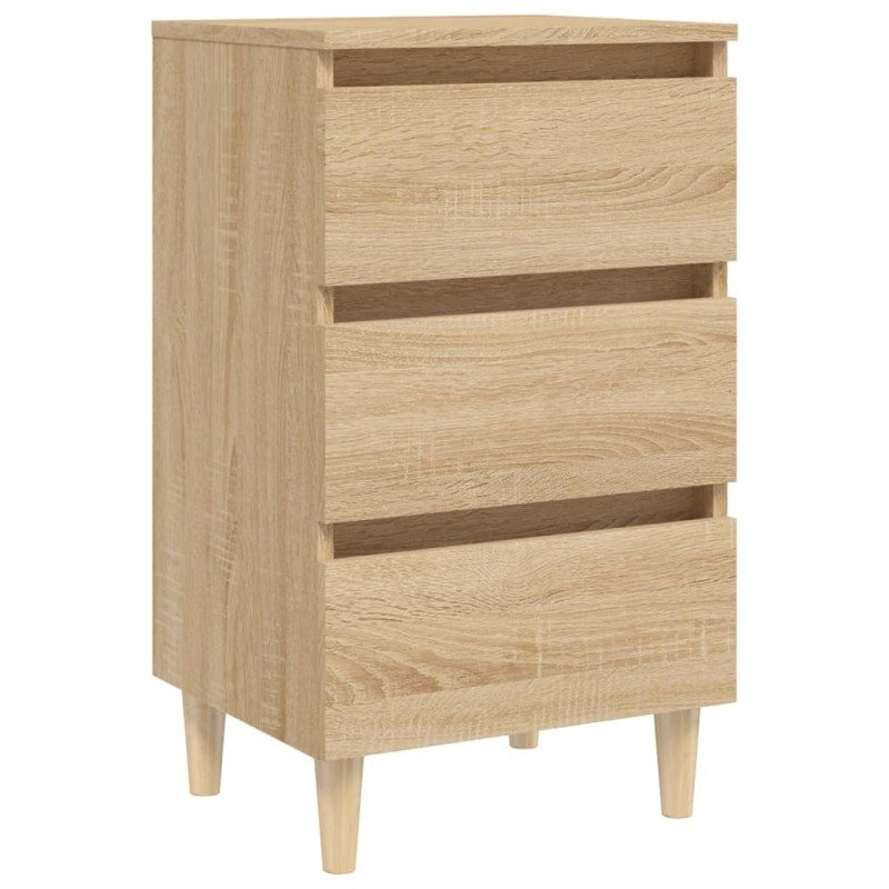 vidaXL Nočný stolík nohy z masívneho dreva dub sonoma 40x35x69 cm
