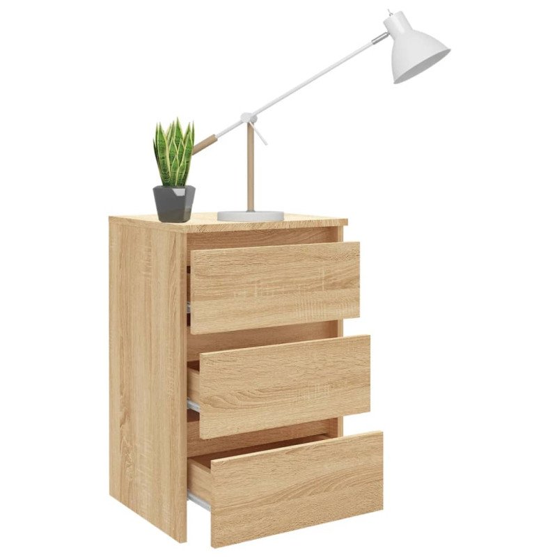 vidaXL Nočné stolíky 2 ks, dub sonoma 40x35x62,5 cm, kompozitné drevo