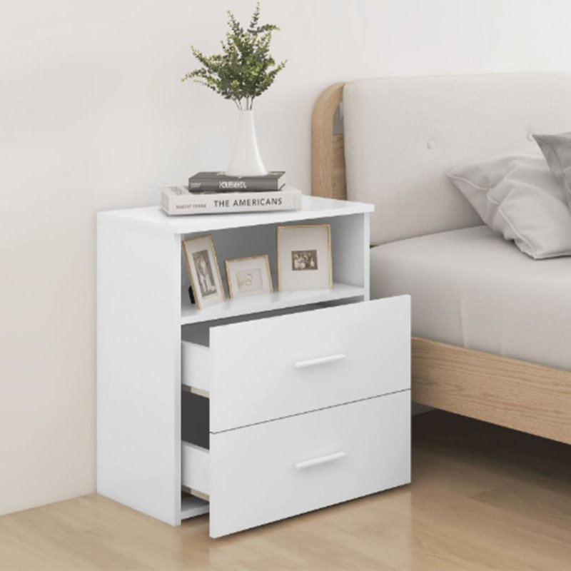 vidaXL Nočné stolíky 2 ks biele 50x32x60 cm