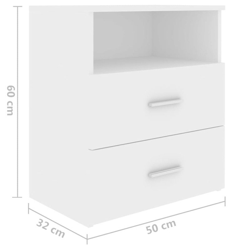 vidaXL Nočné stolíky 2 ks biele 50x32x60 cm