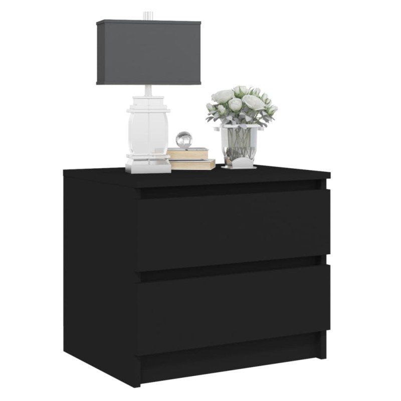 vidaXL Nočný stolík čierny 50x39x43,5 cm drevotrieska
