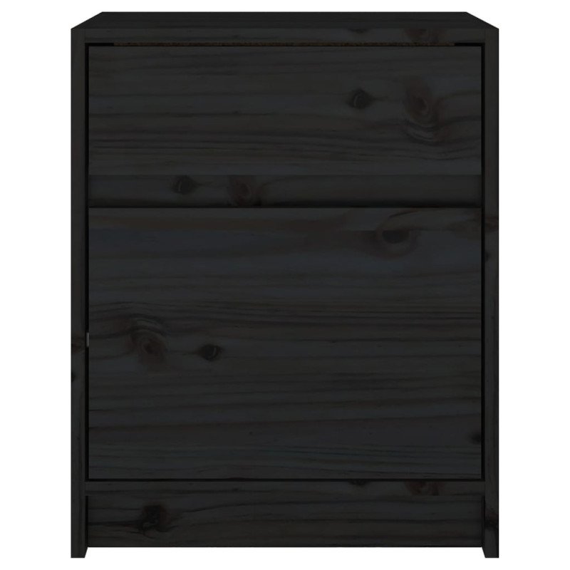 vidaXL Nočný stolík čierny 40x31x50 cm borovicový masív