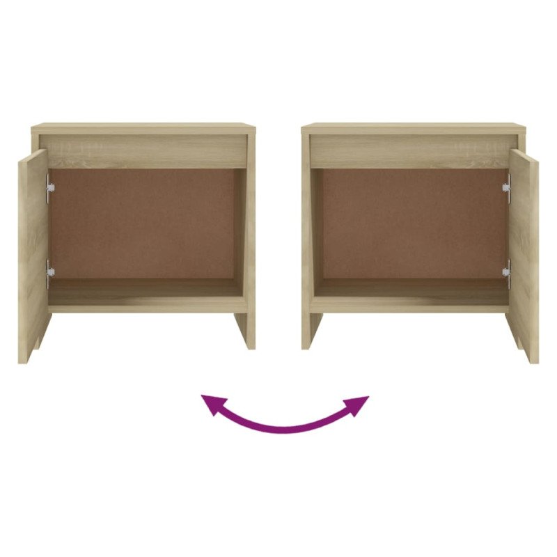 vidaXL Nočné stolíky 2 ks dub sonoma 45x34x44,5 cm drevotrieska