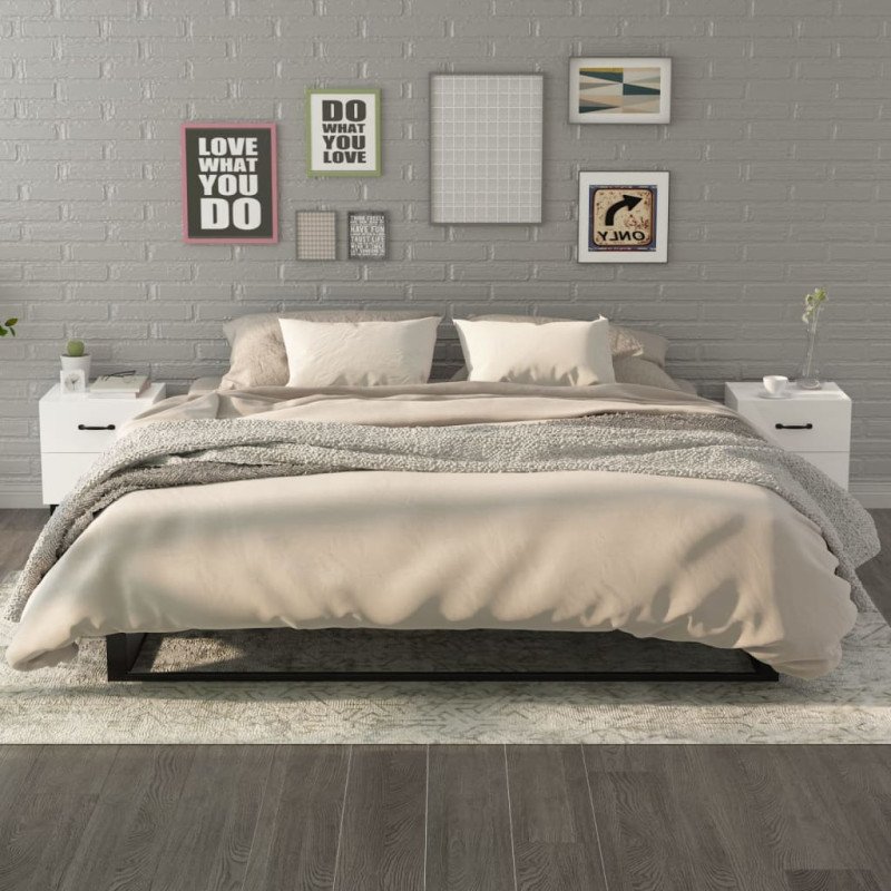 vidaXL Nočné stolíky 2 ks lesklé biele 40x35x47,5 cm