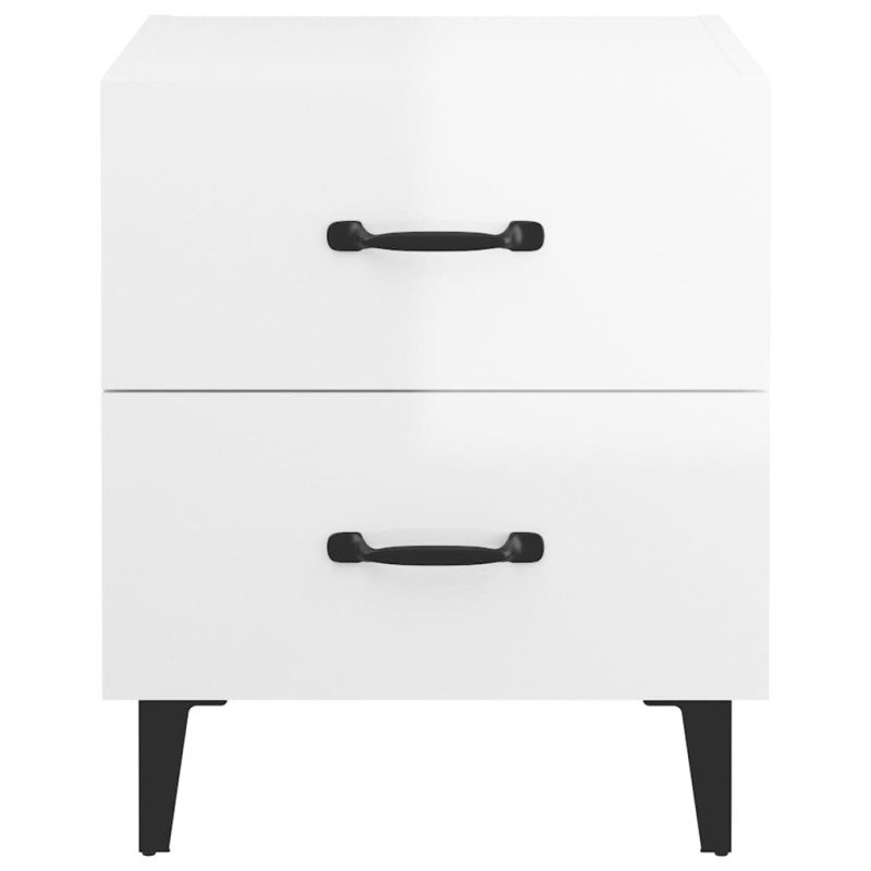 vidaXL Nočné stolíky 2 ks lesklé biele 40x35x47,5 cm