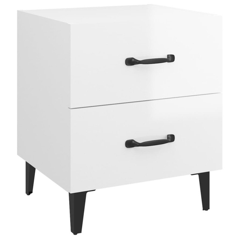 vidaXL Nočné stolíky 2 ks lesklé biele 40x35x47,5 cm