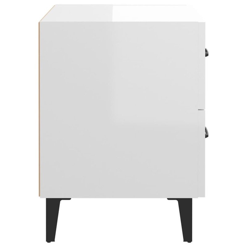 vidaXL Nočné stolíky 2 ks lesklé biele 40x35x47,5 cm